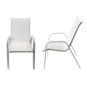 Lot de 4 chaises MARBELLA en textilène blanc - aluminium blanc