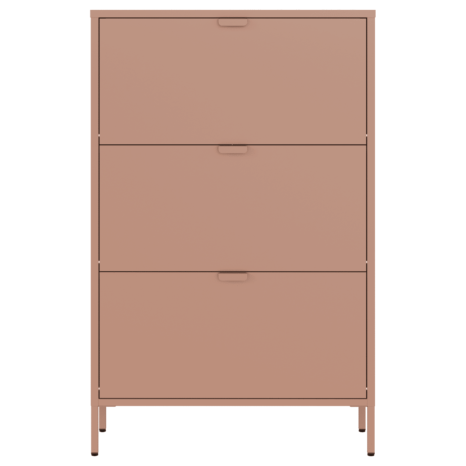 Mueble zapatero MARION 3 puertas metal rosa viejo