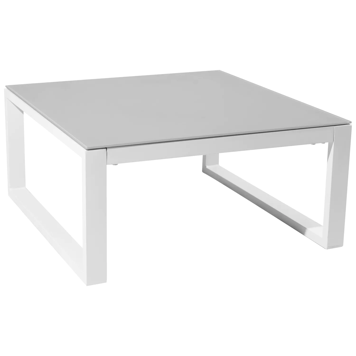 Salon de jardin modulable IBIZA en tissu bleu 4 places - aluminium blanc