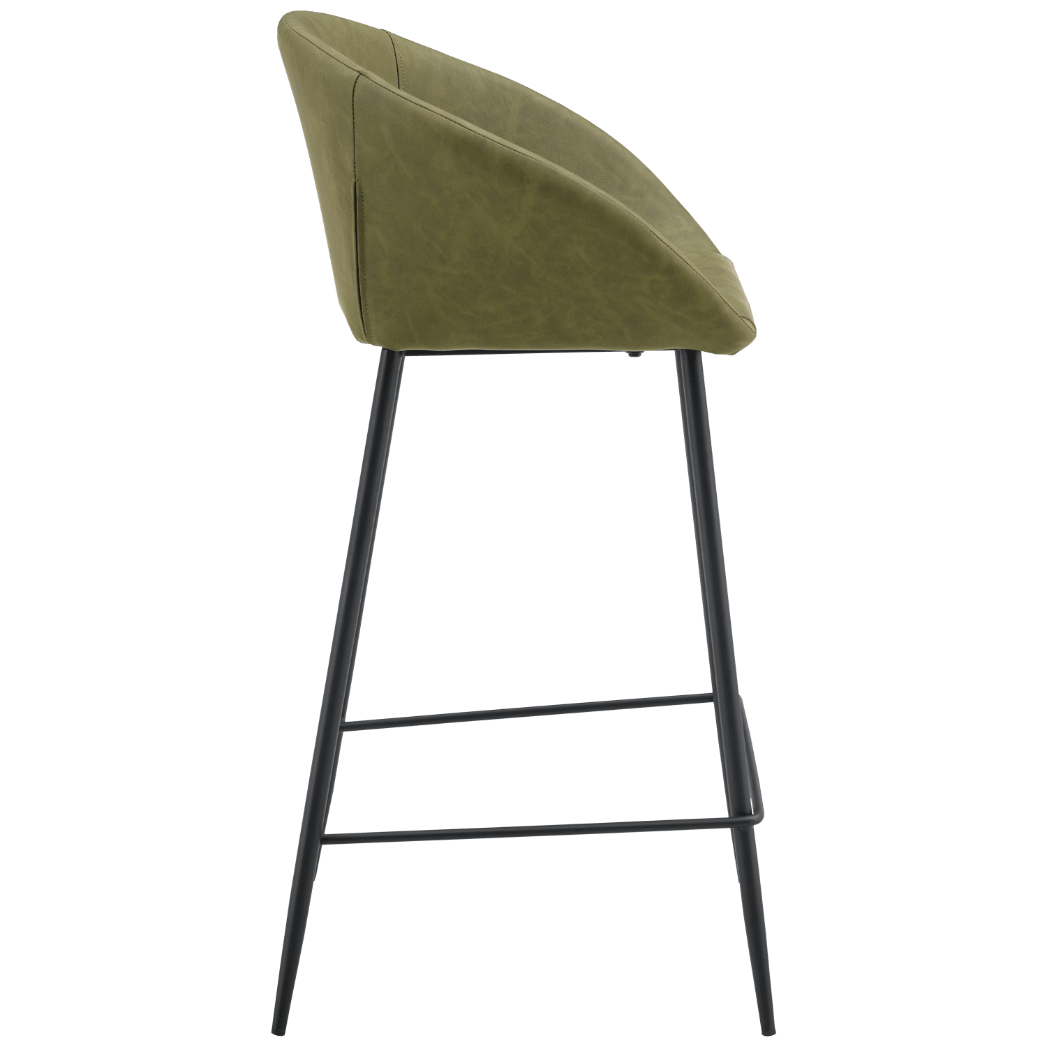 Lot de 2 tabourets de bar en simili vert ACHILLE