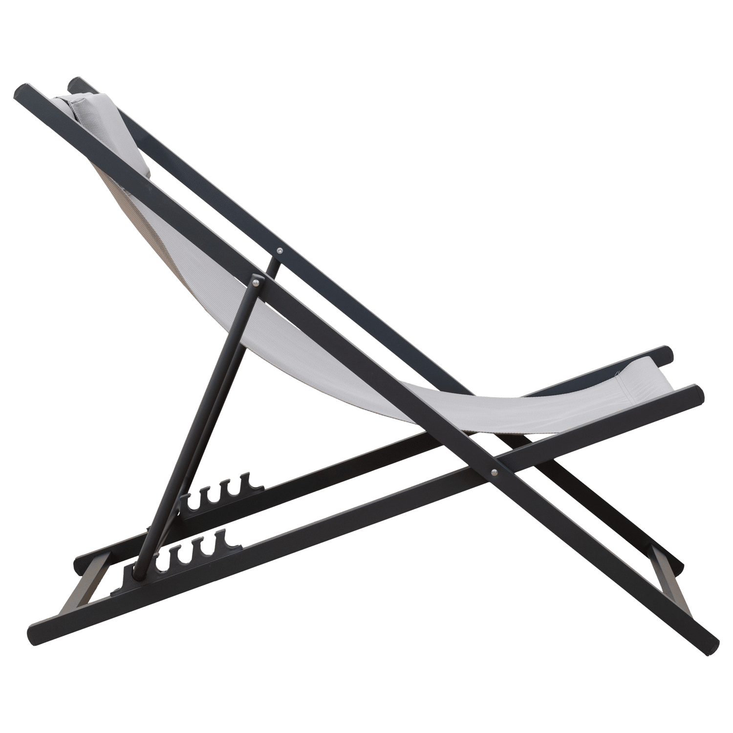 Conjunto de 2 cadeiras reclináveis CYPRUS - estrutura em tecido cinzento/carvão vegetal