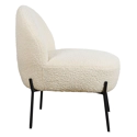 Fauteuil en tissu bouclette écru HELMI