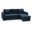 Ecksofa, umwandelbar, CLARK, 3-Sitzer, blau