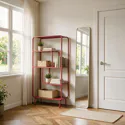Console design en métal rouge carmin