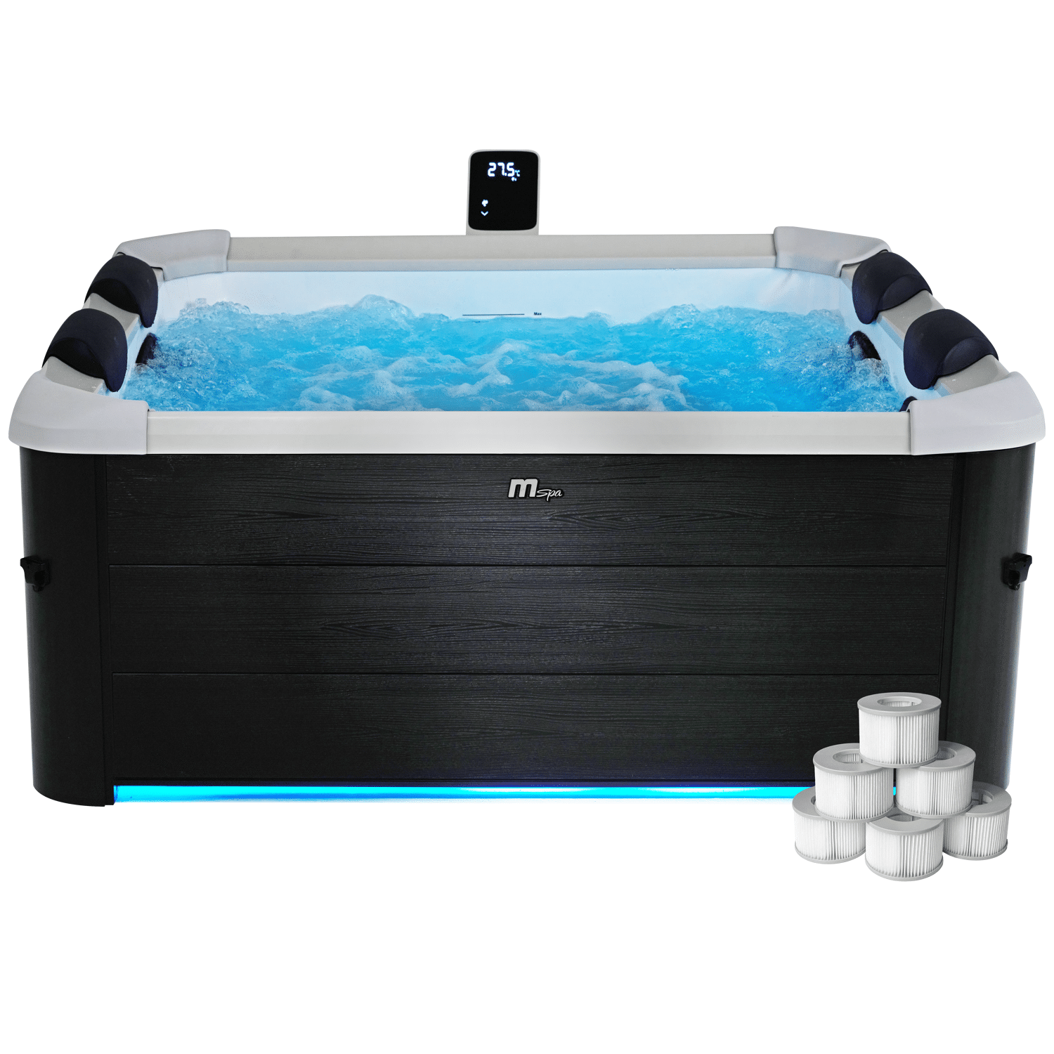 MSPA - Spa rigide connecté carré 160cm OSLO - 6 places + lot de 6 filtres