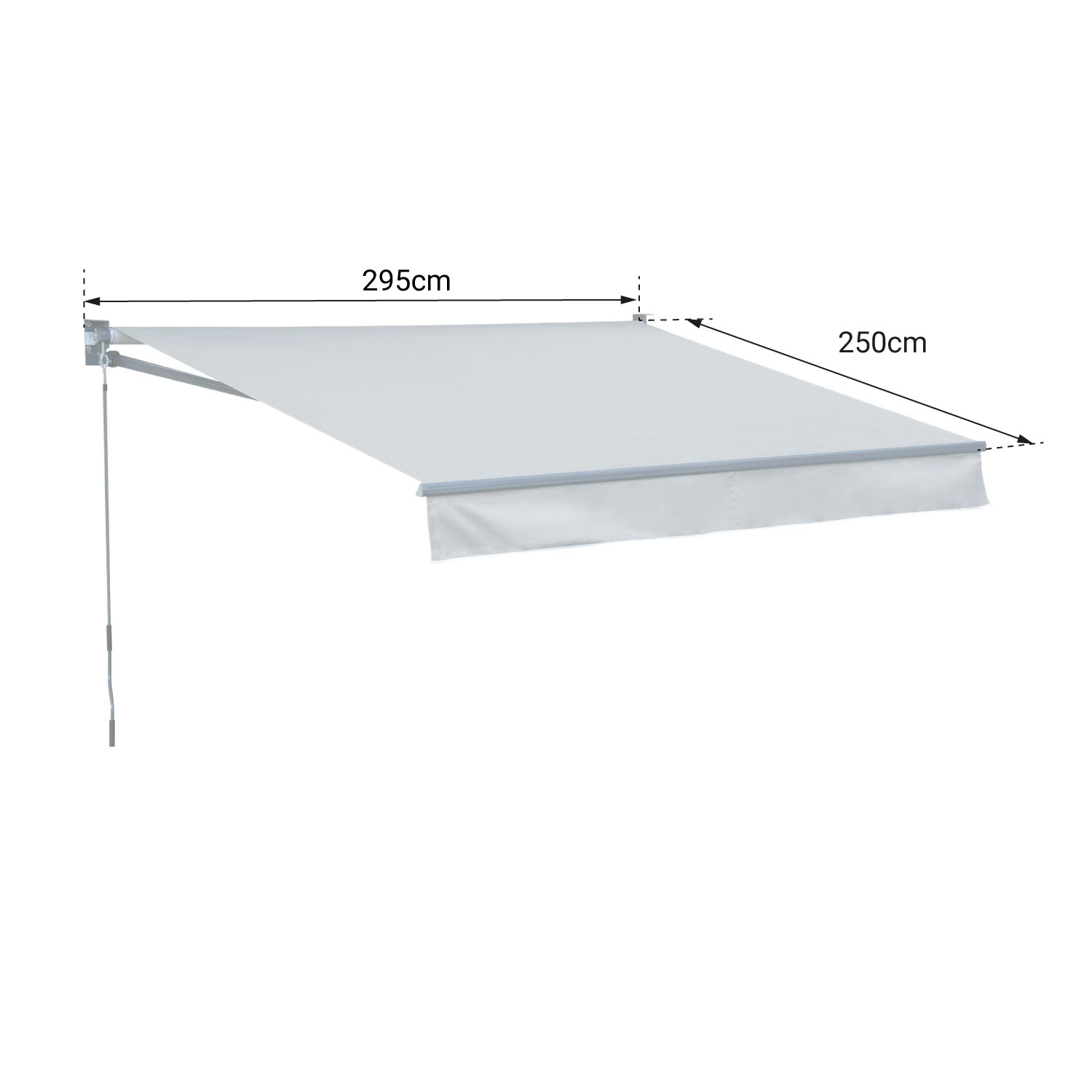 SAULE luifel 2,95 × 2,5m - Grijs doek en grijze structuur