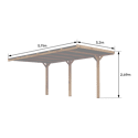 FOREST STYLE - Carport adossable en pin VICTOR