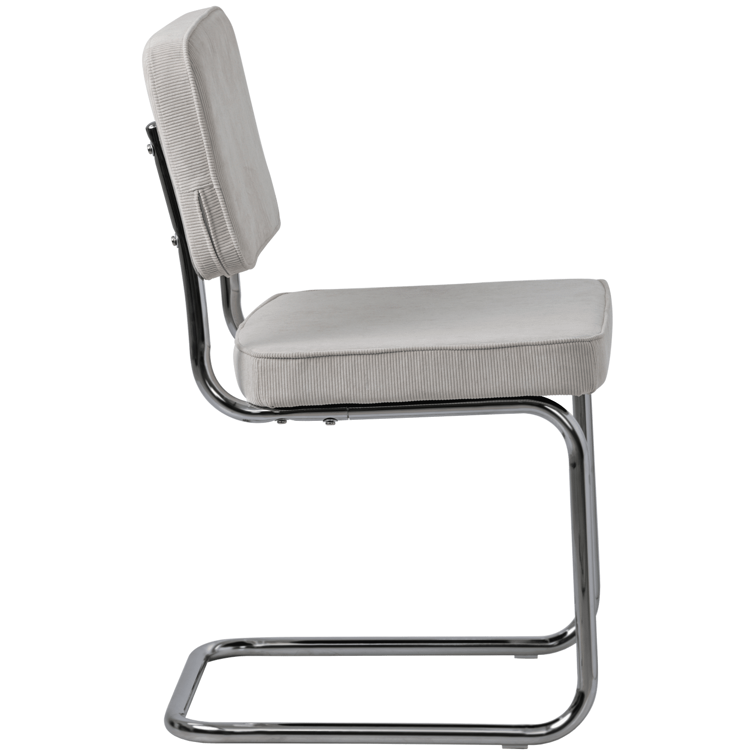 Lot de 2 chaises cantilever en velours côtelé beige MARIA