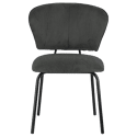 Lot de 2 chaises en velours côtelé gris foncé NILSA