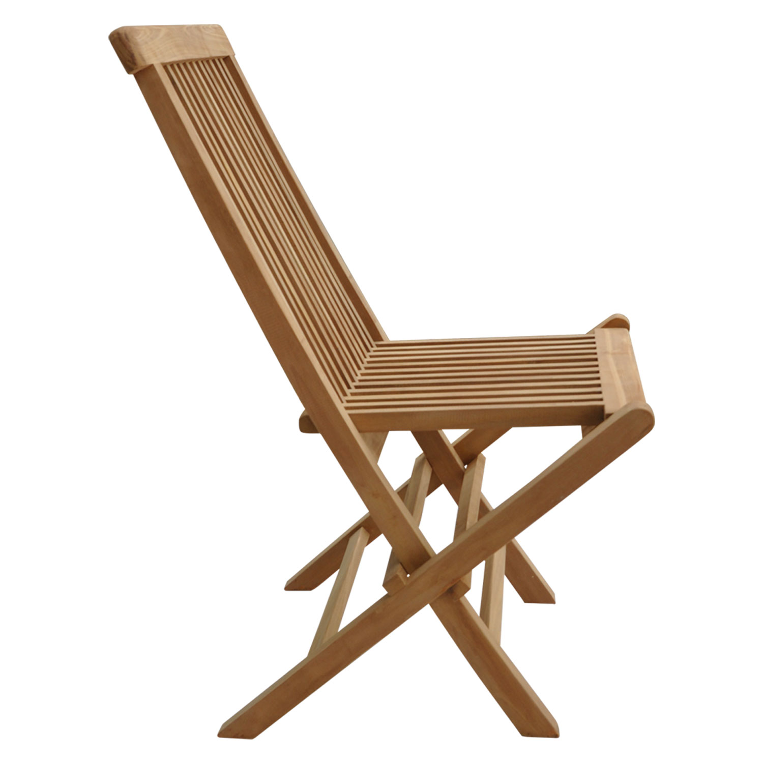 Mobili da giardino in teak LOMBOK - tavolo rotondo pieghevole 80cm - 4 posti a sedere