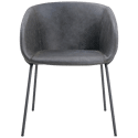 Lot de 2 fauteuils en simili gris foncé ANDRÉ