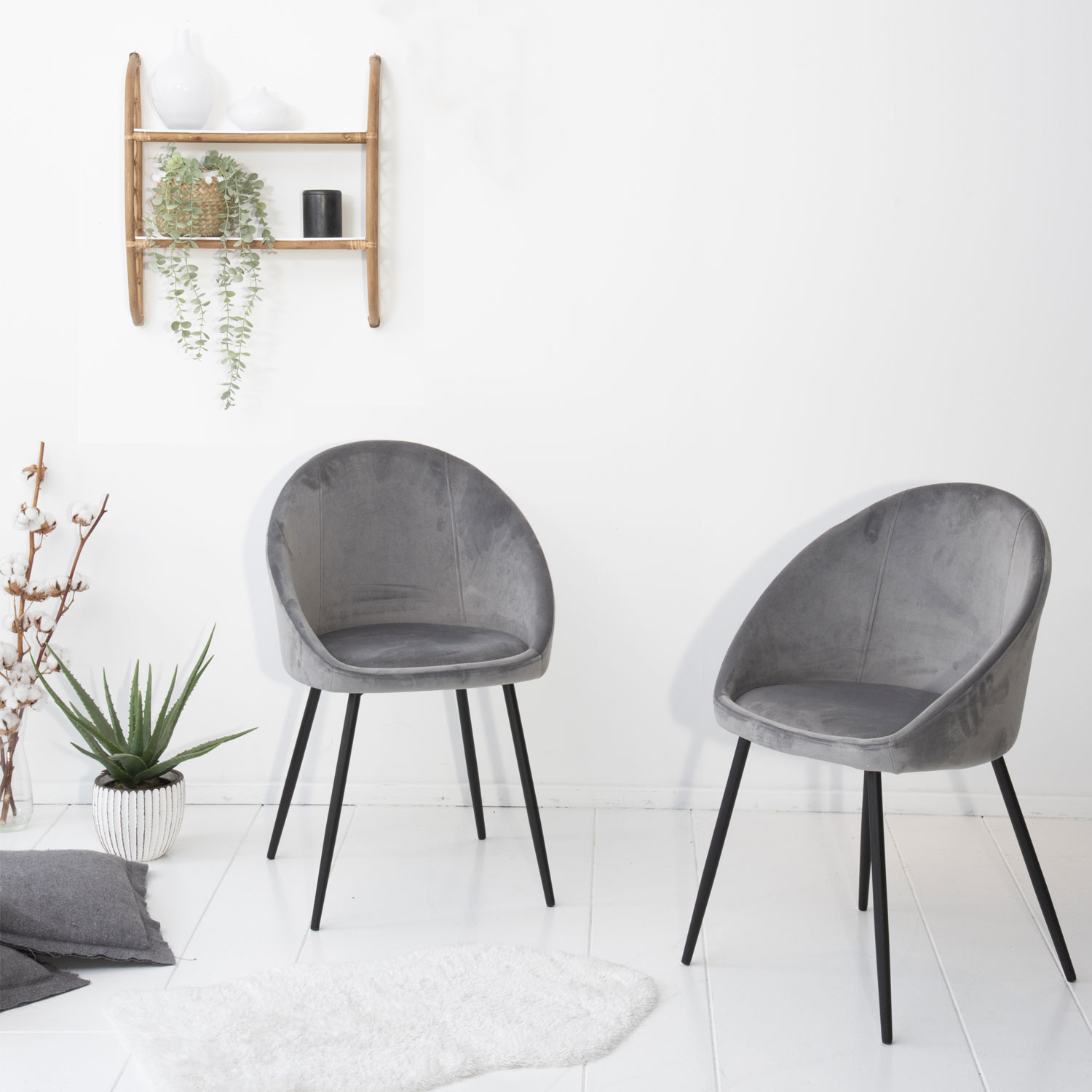 Pack de 2 sillas vintage de...