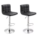 Lot de 2 tabourets de bar noir MIKE