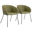 Lot de 2 fauteuils en simili vert ANDRÉ