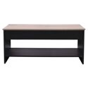 Table basse avec plateau relevable noire et bois HEDDA