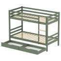 Kinderstapelbed 190x90cm groen met laden AMBER