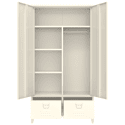 Armoire en métal 2 portes avec penderie blanche