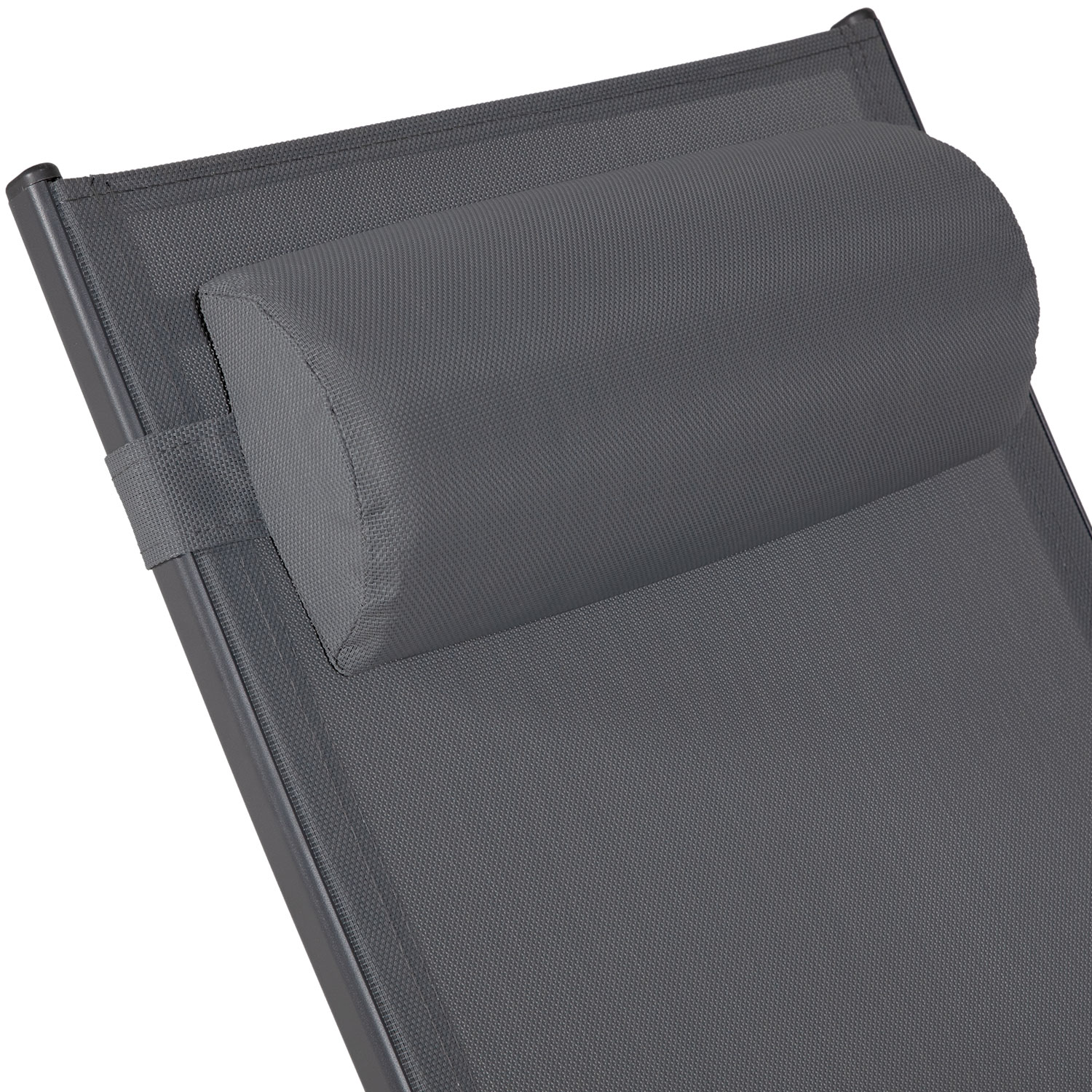 Conjunto de 2 cadeiras de convés GALAPAGOS em textileno cinzento - antracite cinzento alumínio