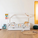 Ausziehbares Hüttenbett für Kinder 190x90cm weiß MARCEAU