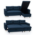 Ecksofa, umwandelbar, WADE, 3-Sitzer, blau