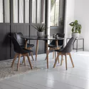 Ensemble table ronde 120cm MARTHA et 4 chaises NORA noir