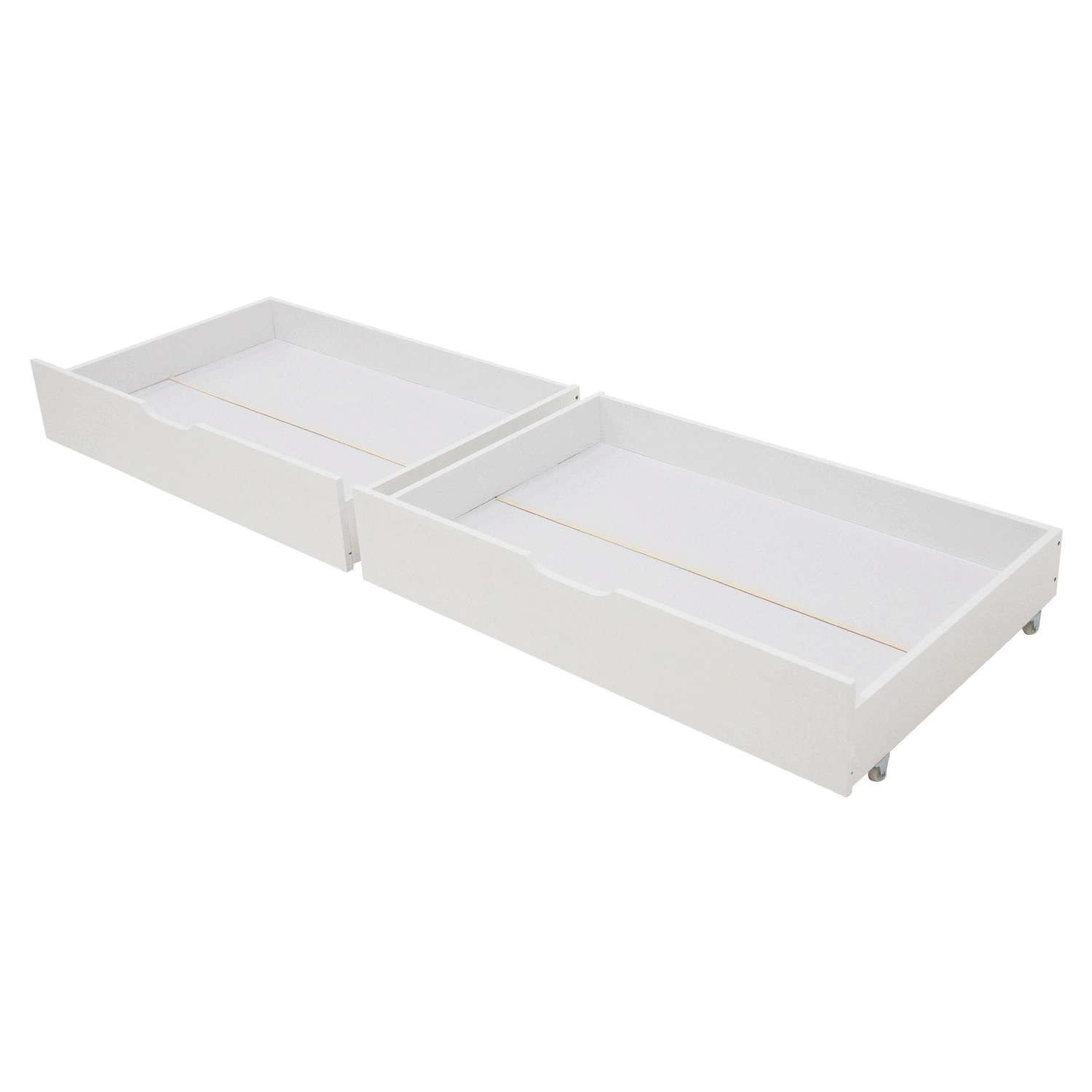 Lot de 2 tiroirs de rangement blancs pour lit