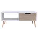 Table basse avec tiroir style scandinave blanche FREJA