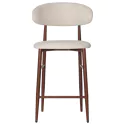 Lot de 2 tabourets de bar beige et métal effet bois foncé SIMON