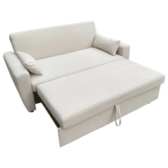 Sofá-cama de bombazina bege...