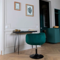 Tabouret de bar en velours vert NOLAN