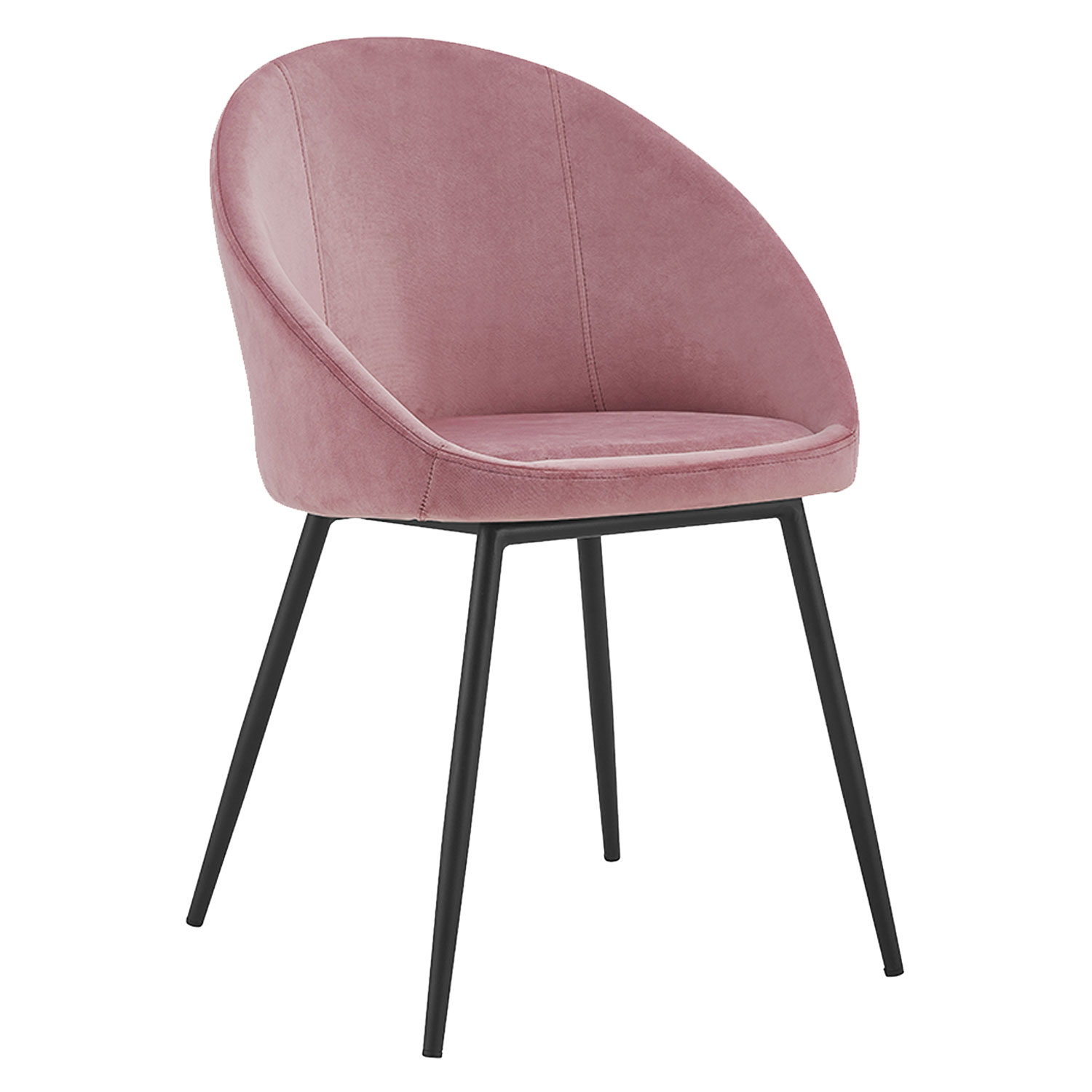 Satz von 2 Vintage-Stühlen DIANE Samt rosa