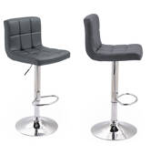 Lot de 2 tabourets de bar gris