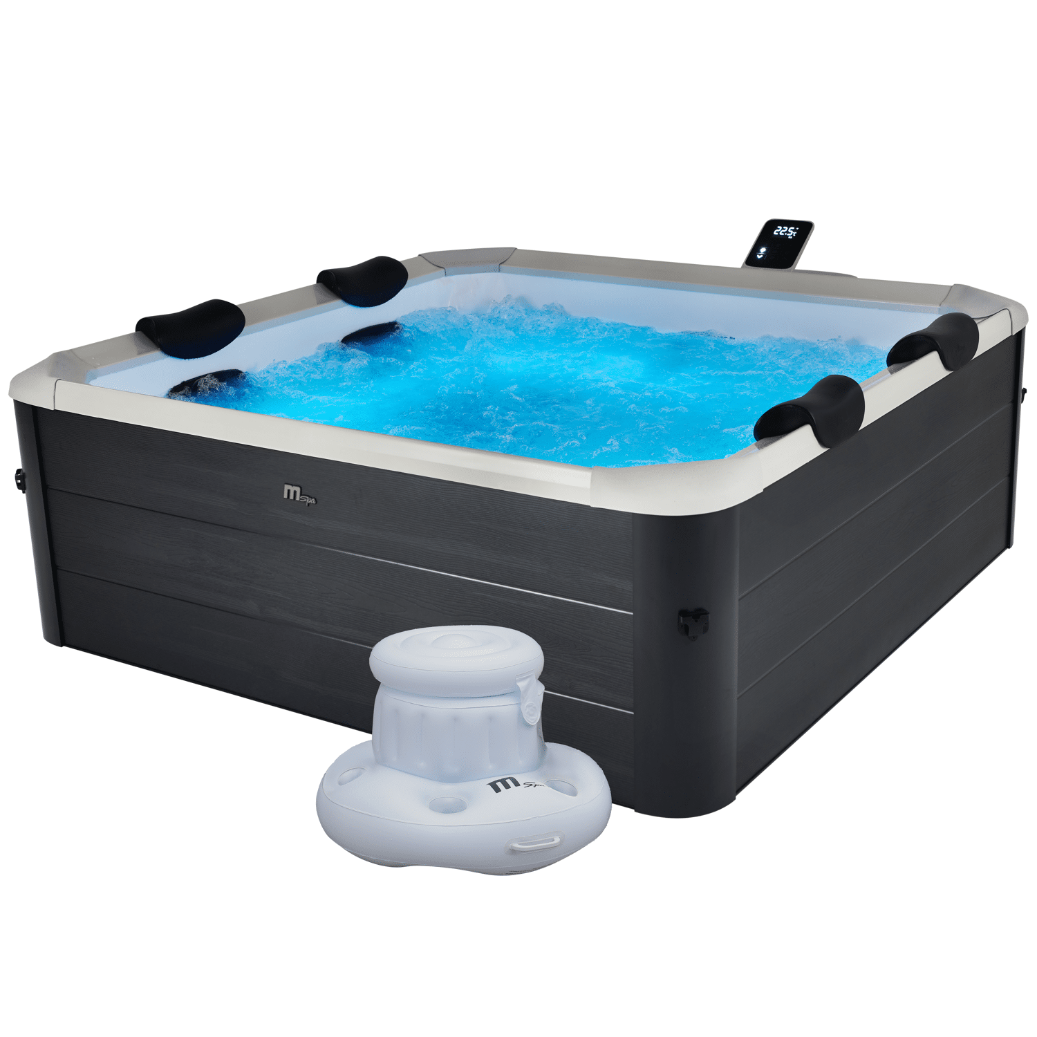 MSPA - Spa rigide connecté carré 180cm OSLO AERO PLUS - 6 places + bar flottant