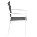 Lot de 6 chaises en aluminium blanc - textilène gris