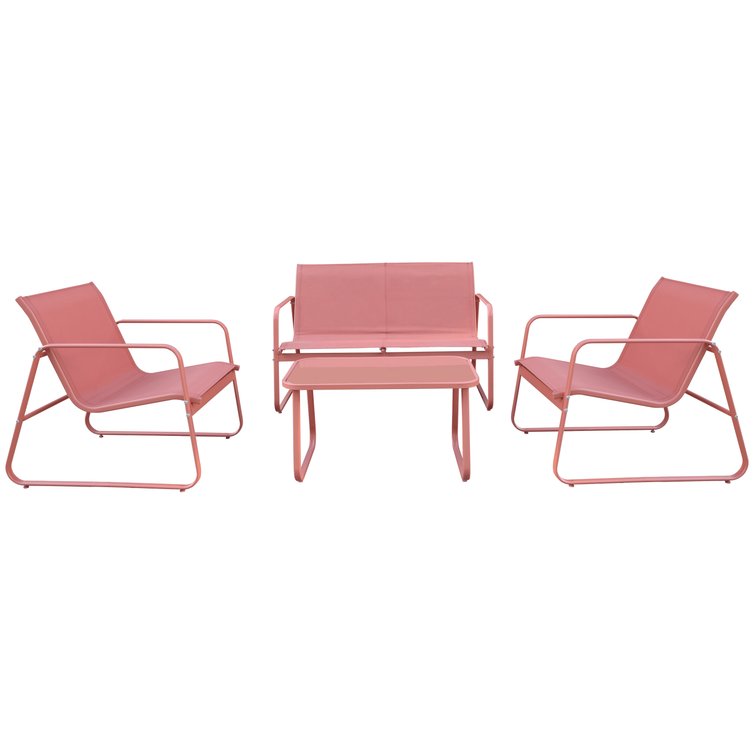 Salon de jardin en textilène 4 places terracotta TENERIFE