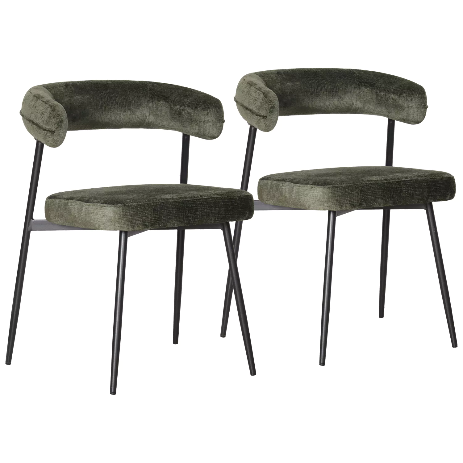 Lot de 2 chaises en tissu vert THEA