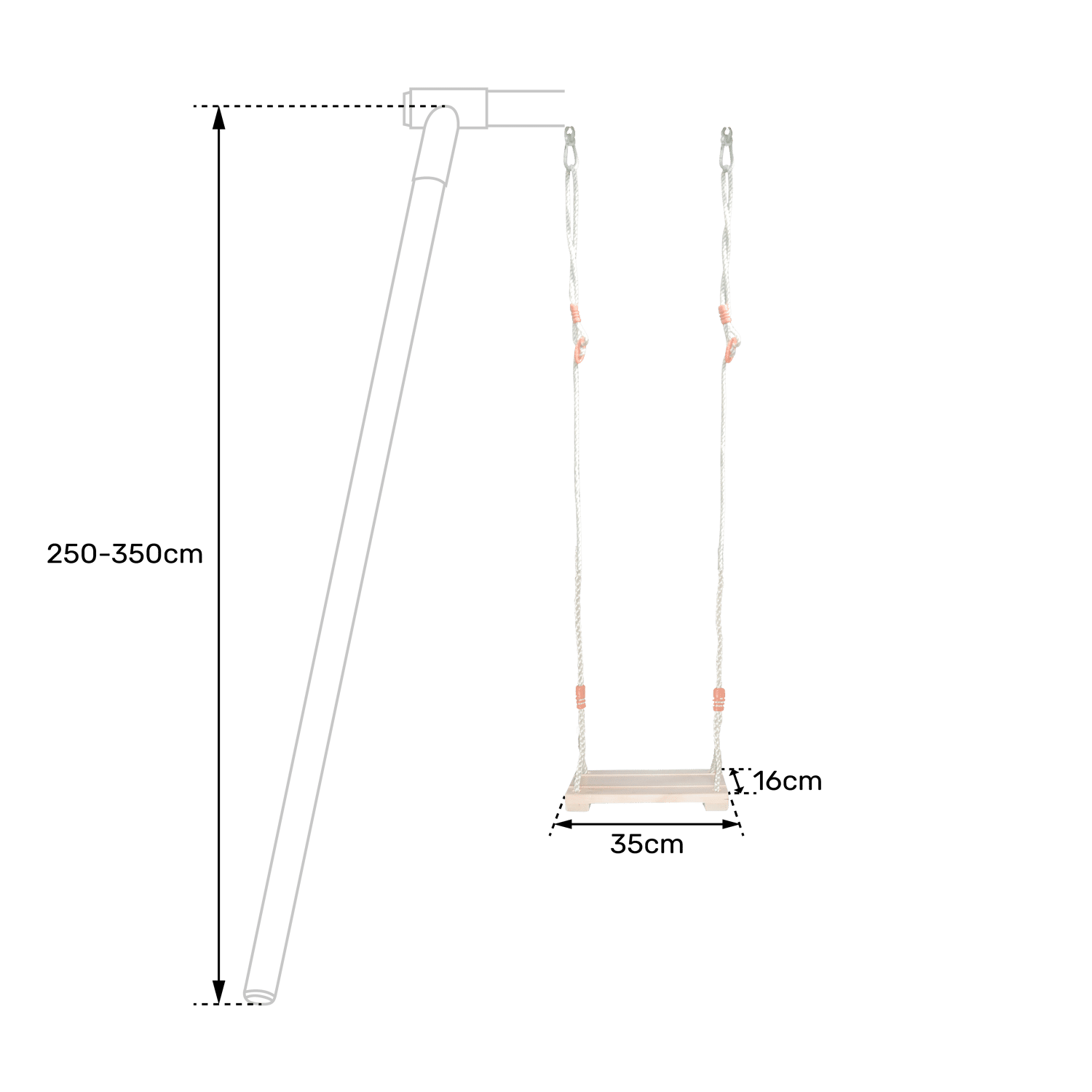 Soulet - Balançoire en bois réglable 2.50m/3.50m