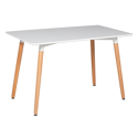 PIA rechthoekige tafel 120cm en 4 NORA stoelen wit