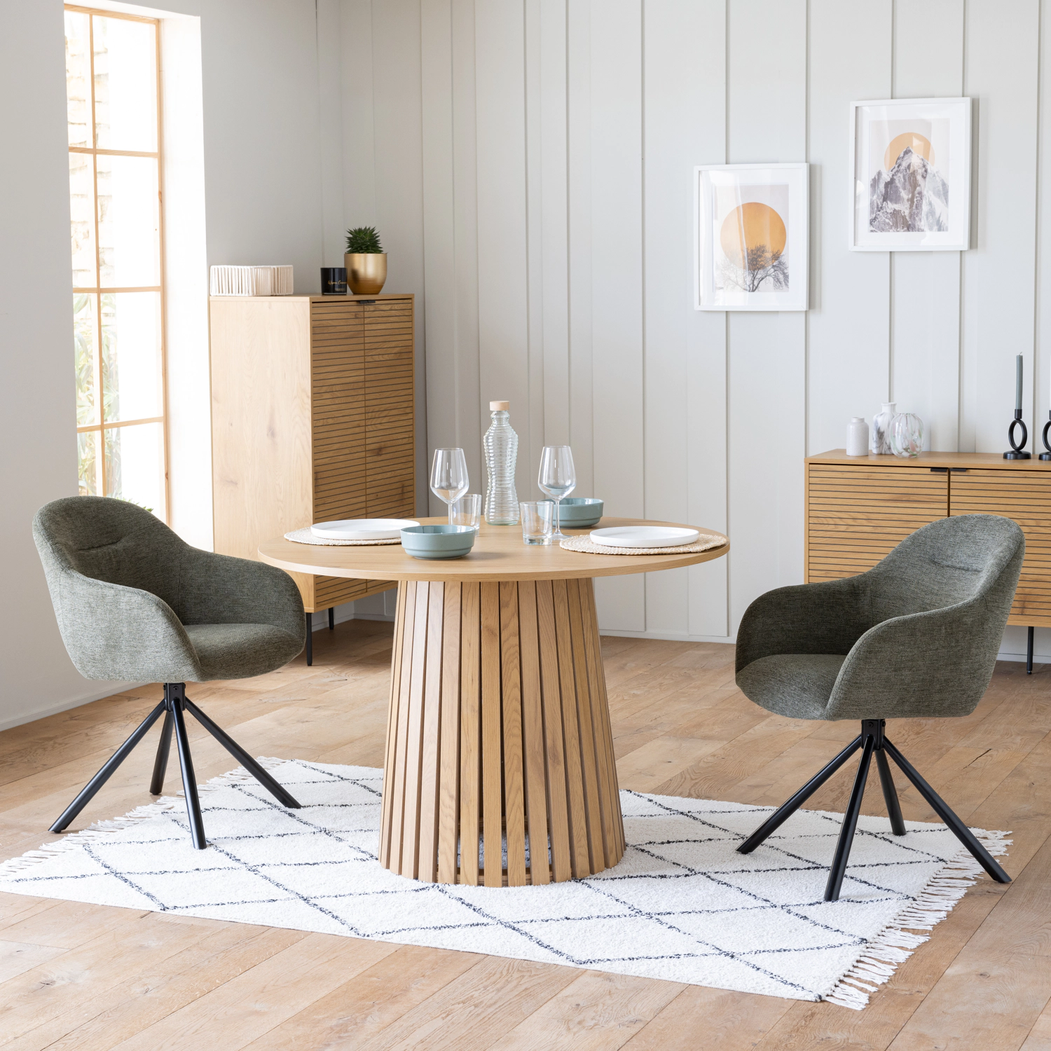 Set van 2 groene stoffen stoelen SAFFI