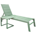 Conjunto de tumbona y mesa auxiliar BARBADOS de textilene verde salvia - aluminio verde salvia