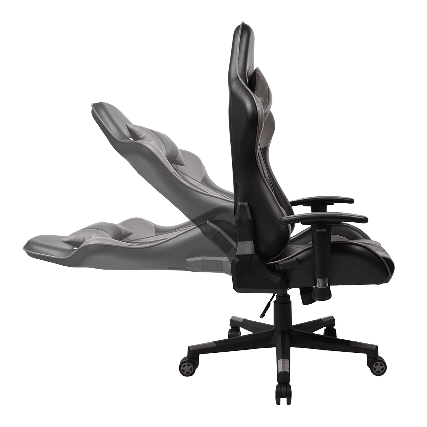 Fauteuil de bureau gamer noir et gris foncé GORDON