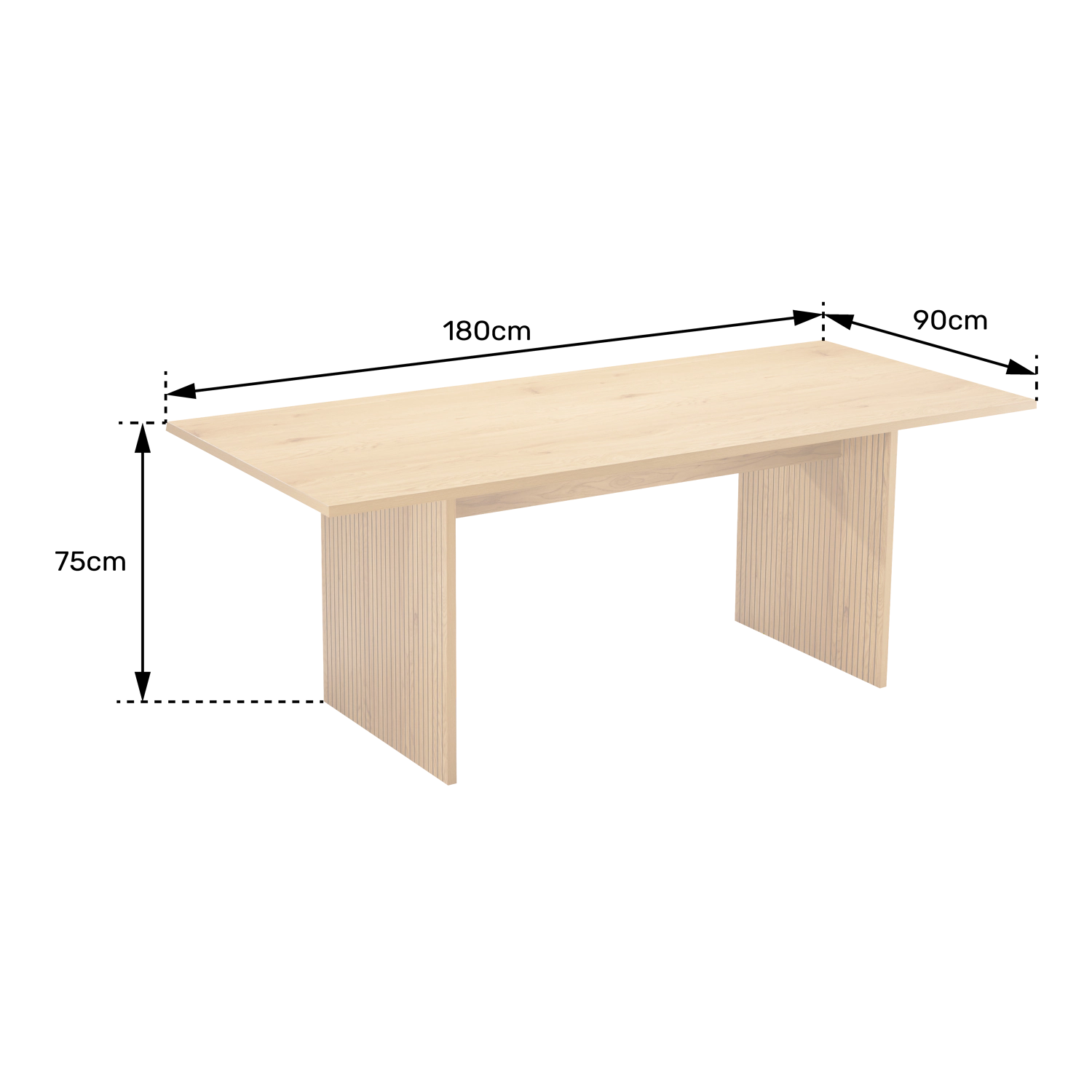 Mesa de madeira de estilo escandinavo 180cm ALMA