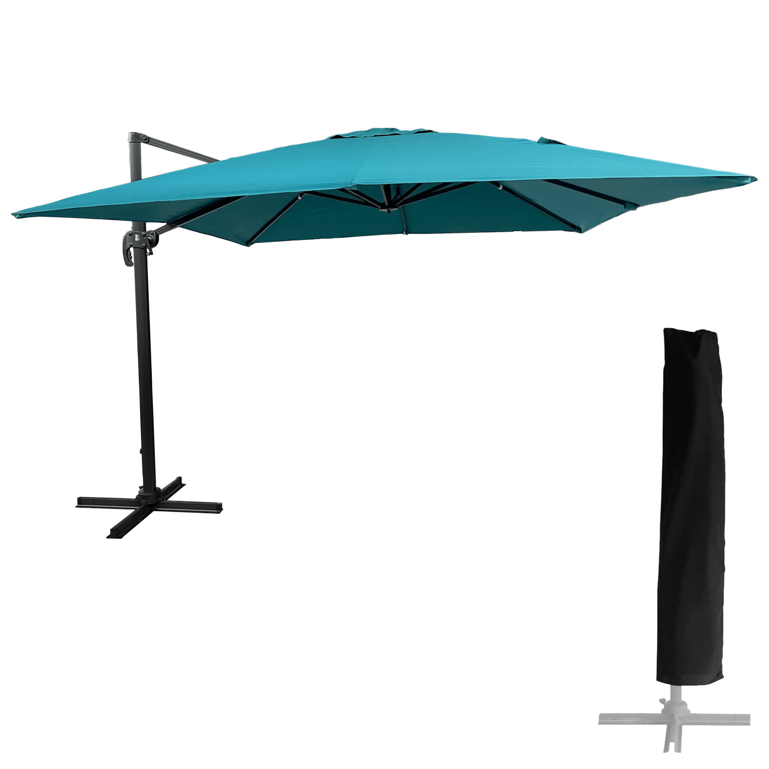 Guarda-chuva MOLOKAI quadrado 3x3m azul + tampa