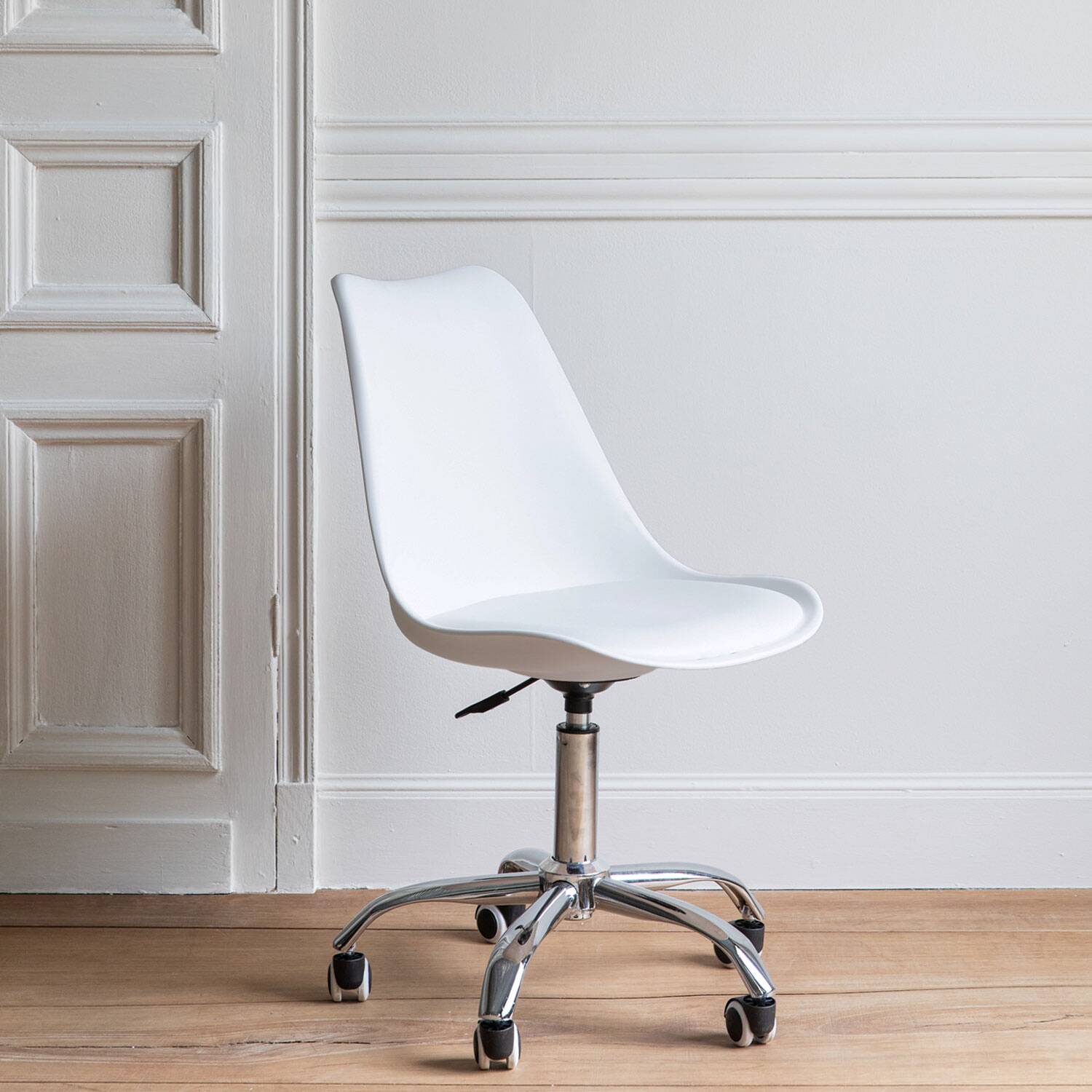 Chaise de bureau réglable en hauteur blanche