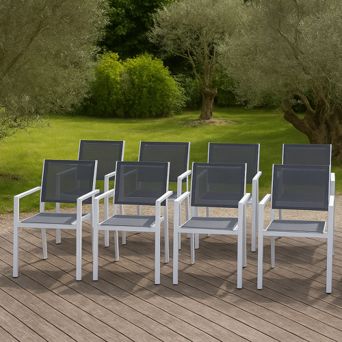 Set di 8 sedie imbottite in...