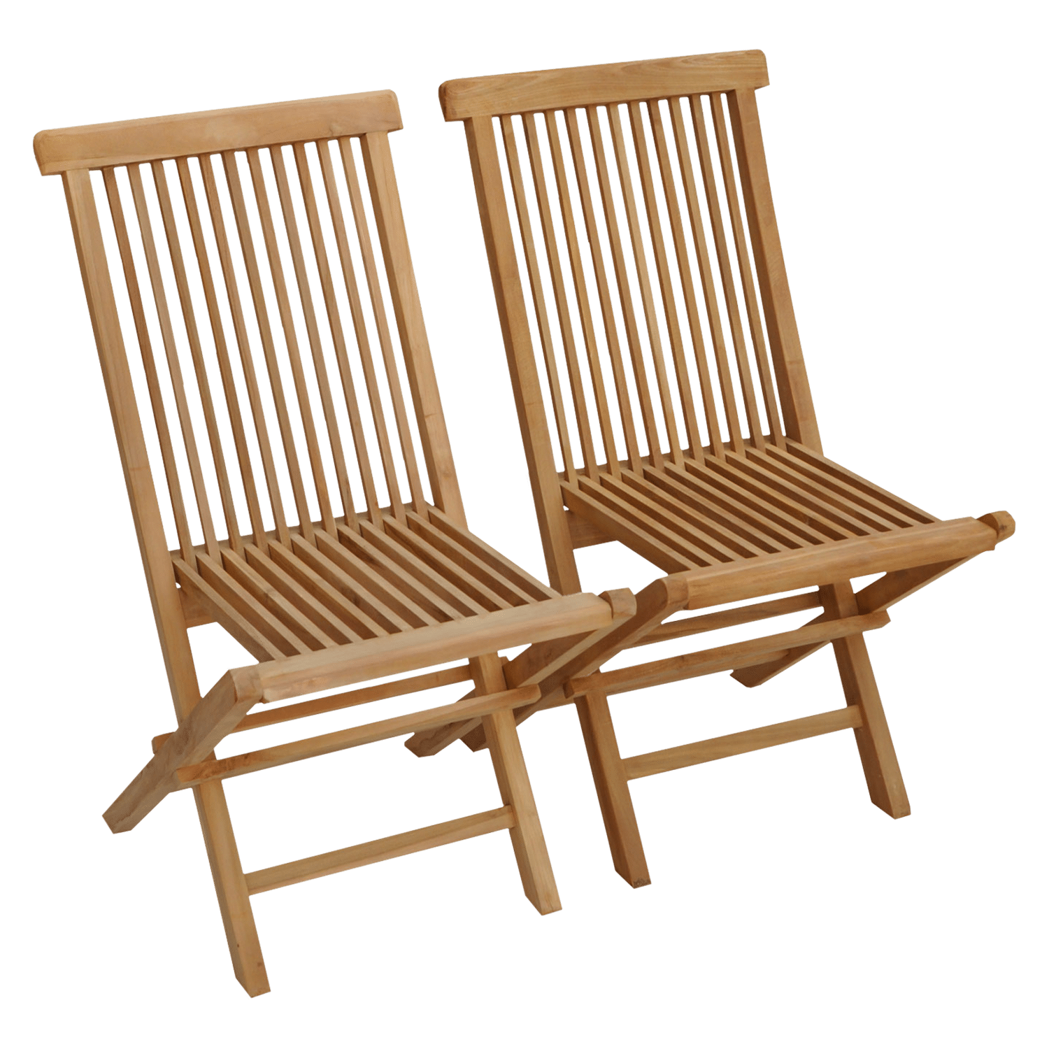 Set van 2 LOMBOK teakhouten tuinstoelen