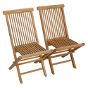 Set van 2 LOMBOK teakhouten tuinstoelen