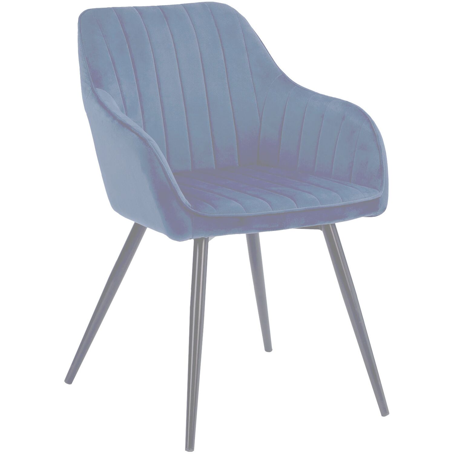 Chaise en velours BERTILLE bleue