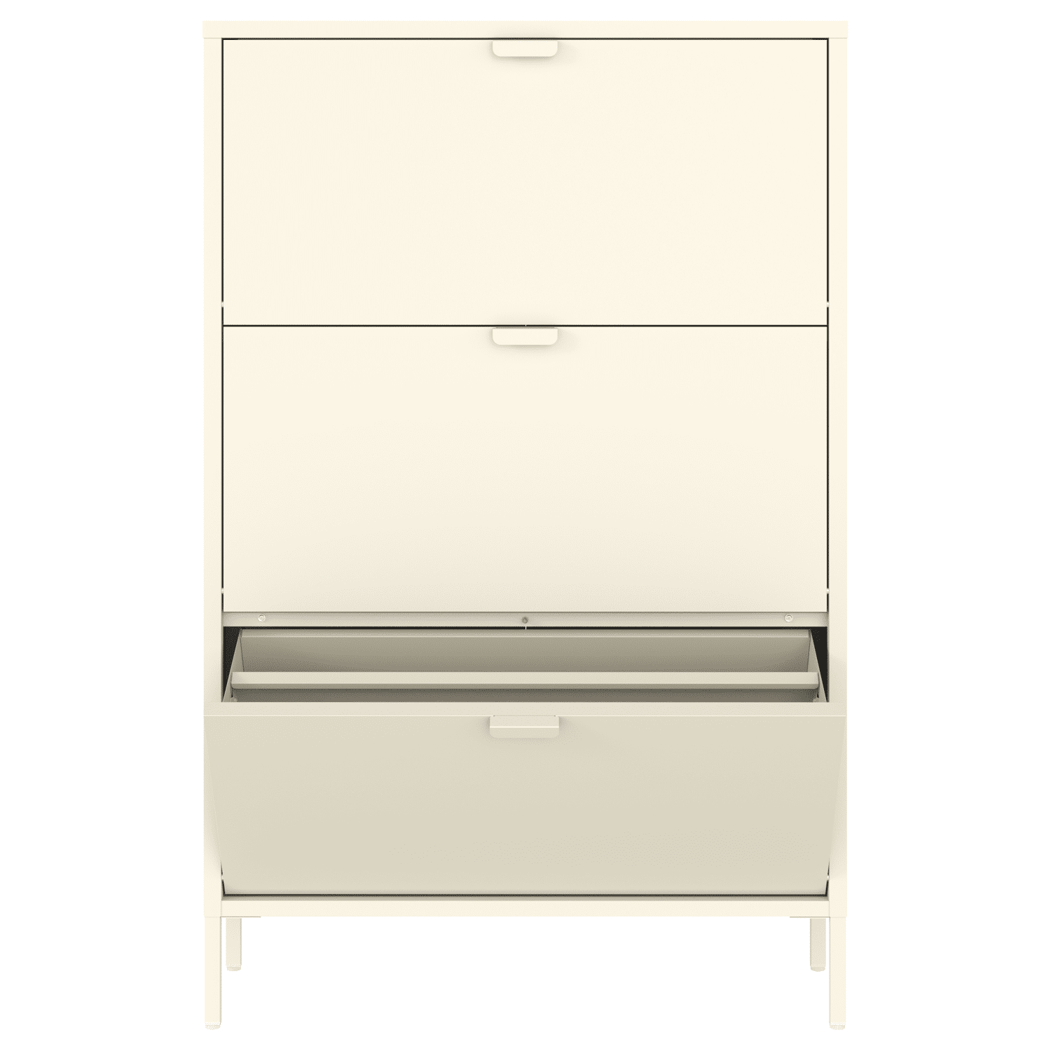 Mueble zapatero MARION 3 puertas metal blanco