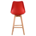 Lot de 2 tabourets scandinaves SVEN rouge avec coussin